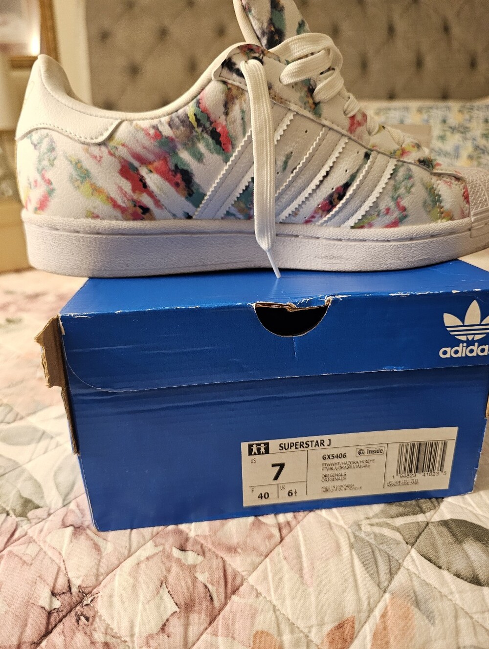 Adidas Women White Sneakers with Multicolor Floral Accents - Picture 5 of 5